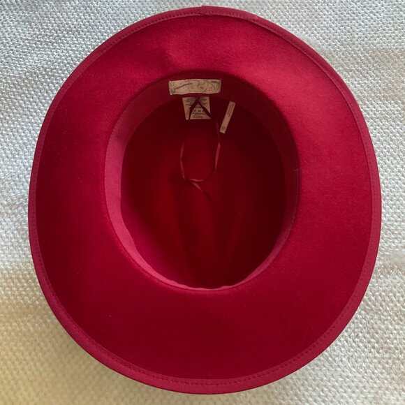 NWOT Free People Beau Red Hipster Hat 100% Wool Casual Hippie Brimmed Band O/S - Picture 3 of 6